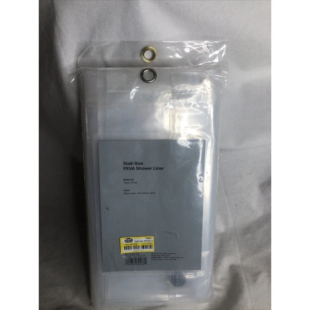Made by Design PEVA STALL-Size Shower Curtain Liner Clear Medium Weight 54”x 78”